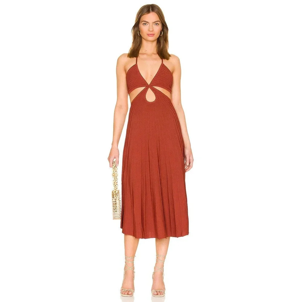 Cult Gaia Ottilia Knit Dress Clay Size L Nwt